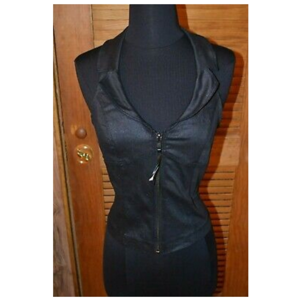 Lip Service NWT medium black adjustable laces vest